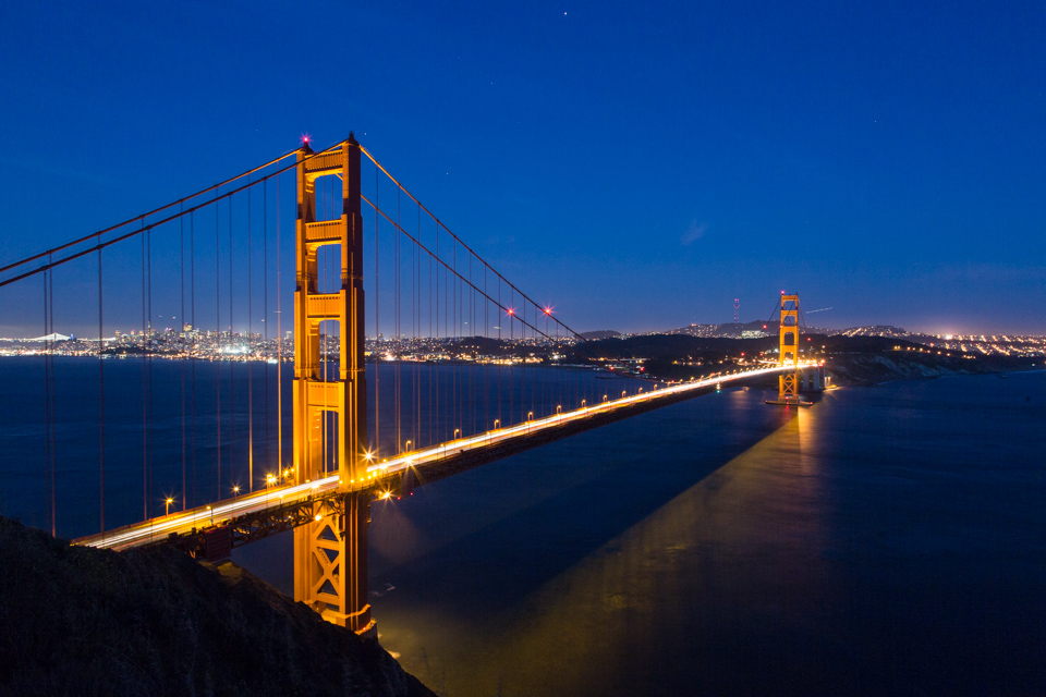 Night at Battery Spenser in San Francisco, California