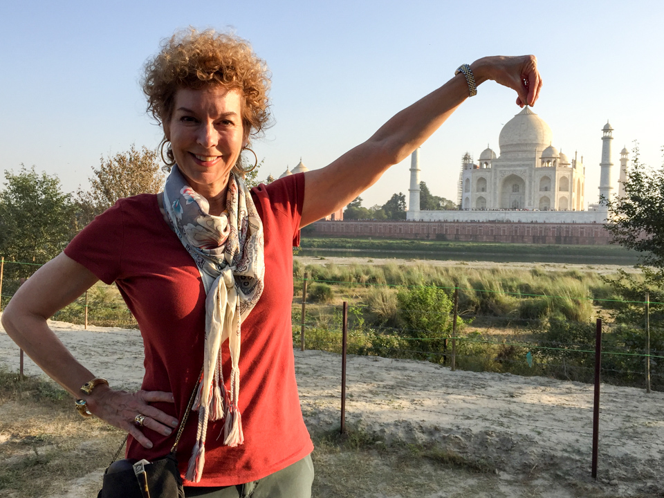 Holding Up the Taj in Agra, India