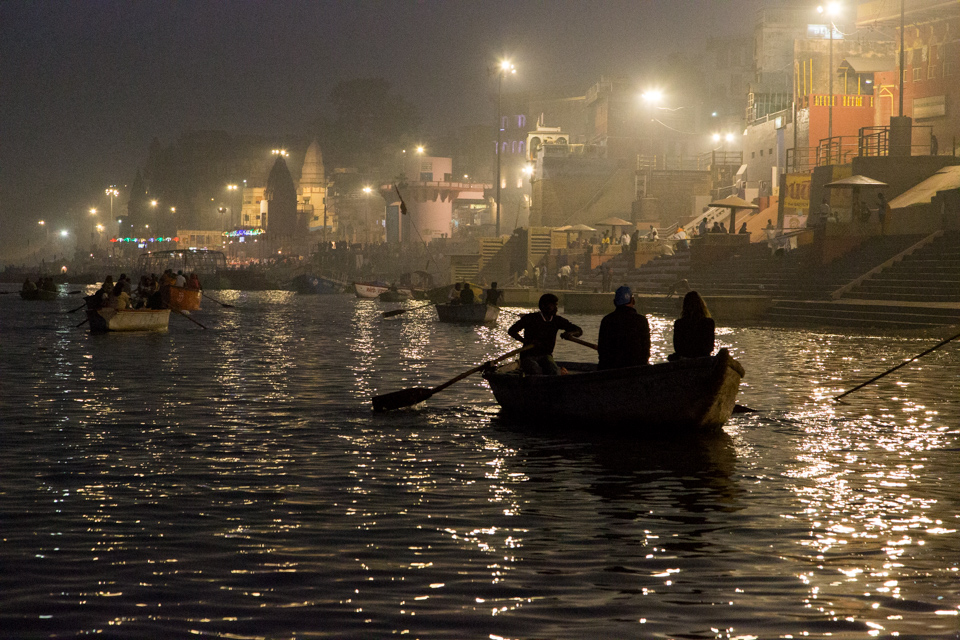 Ganges at Night  in Varanasi, India