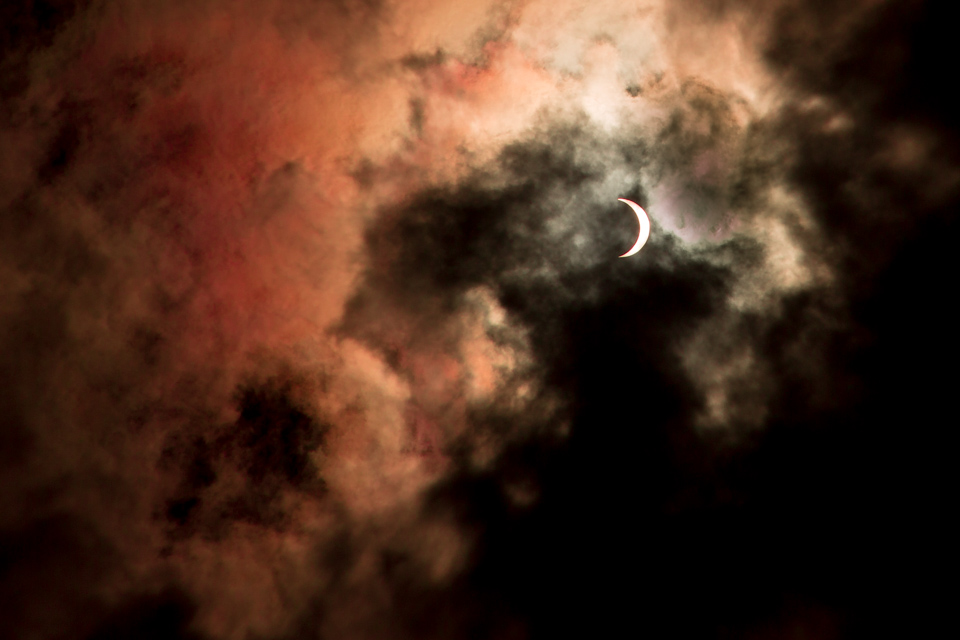 Eclipse in the Clouds in Highlands, North Carolina