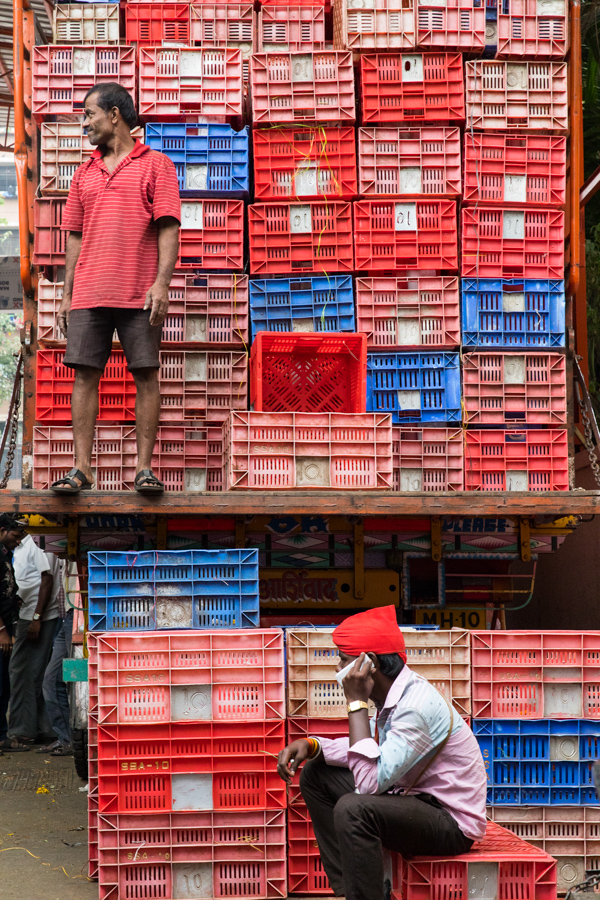 Empty Crates in Mumbai, India