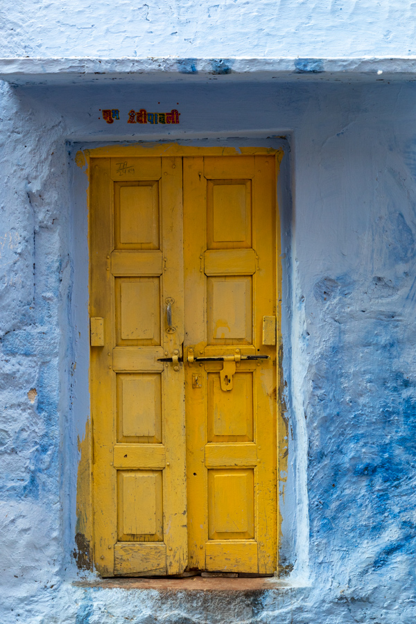 Yellow Door in Jodphur, India