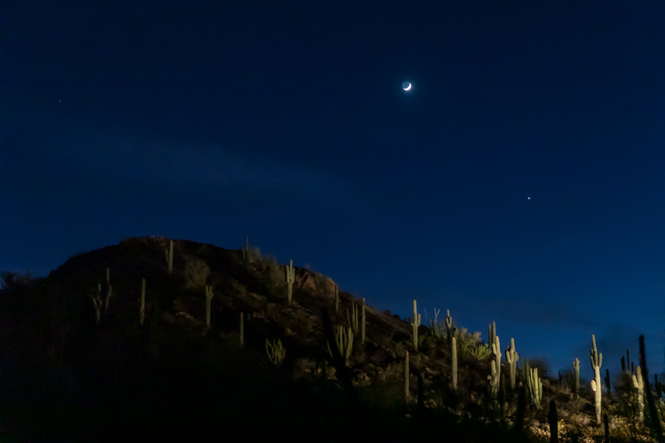 Desert Moon and Venus in Phoenix, Arizona