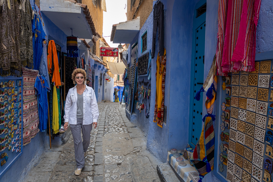 Walking in Chefchaouen in Rebat, Morocco