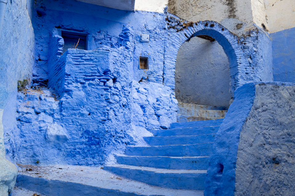 Blue arch in Chefchaouen, Morocco