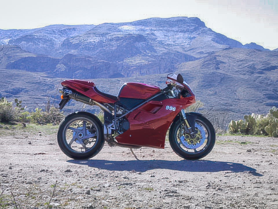 Raquel Ducati with the Superstition Mountains