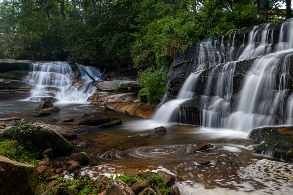 Dual Waterfalls in Brevard, North Carolina