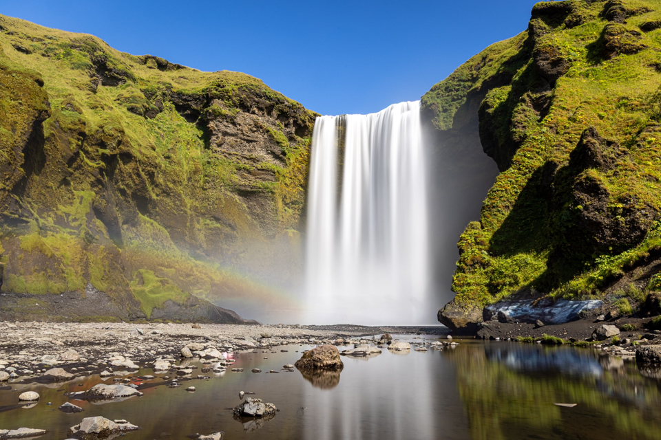 Skógafoss Rainbow in Vic, Iceland