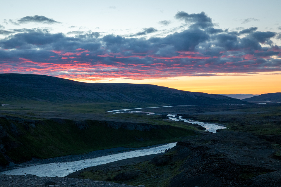 Flowing Into The Sunset in Akureyri, Iceland