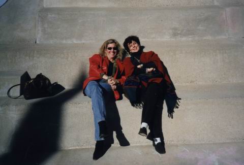 Virginia Ann and Mary Relaxing in Arcosanti, Arizona