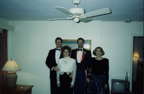 Cal and Virginia Ann and Eric and Pam Larson at the Ball in Pine Mountian, Georgia