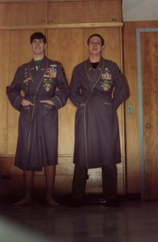 Cadets in Bathrobes in West Point, New York