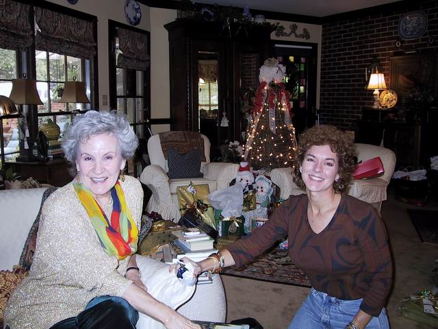 Virginia Ann and Mother at Christmas in Hawkinsville, Georgia