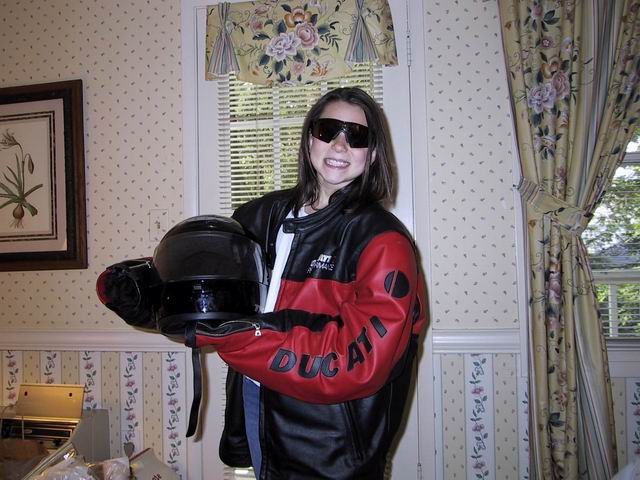 Proud Motorcycle Rider in Highlands, North Carolina