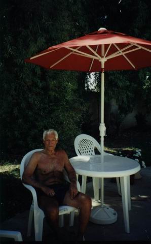 Dad Next to the Pool in Phoenix, Arizona