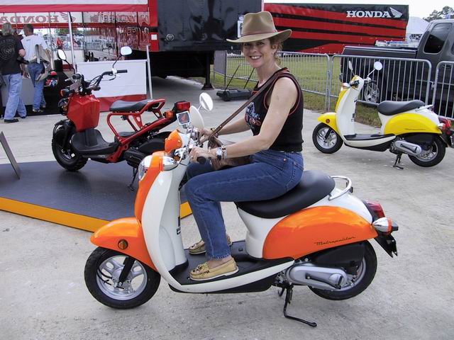 Virginia Ann on a Scooter in Dytona, Florida