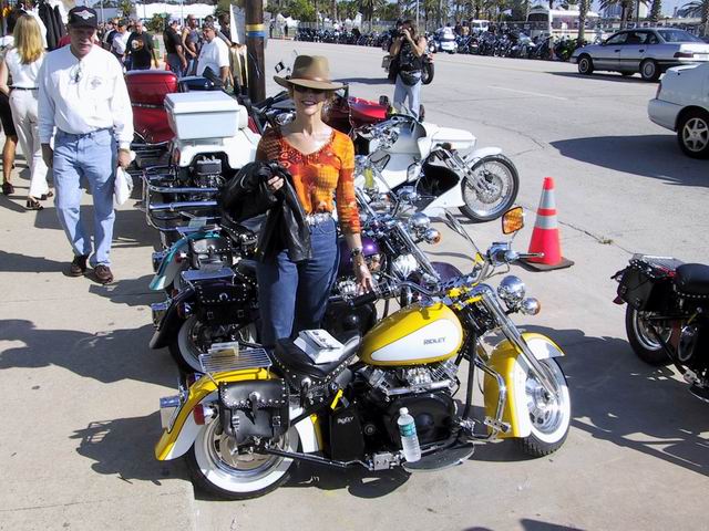 Virginia Ann Size Motorcycle in Dytona, Florida