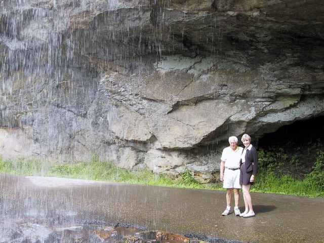 Mom and Dad at Bridal Fallls in Highlands, North Carolina