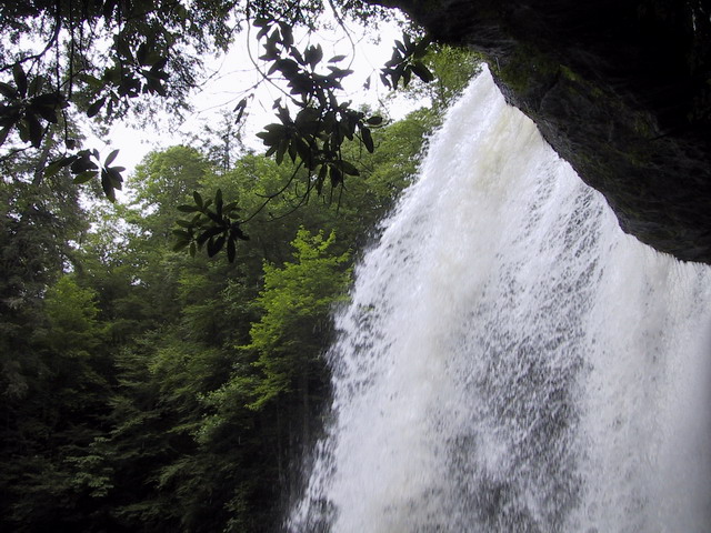 Under Dry Falls in Highlands, North Carolina