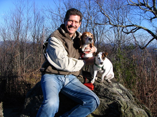 Cal and Pups on Whiteside in Highlands, North Carolina