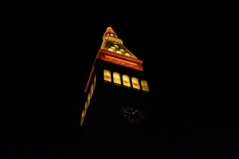 Bright Clocktower in New York, New York