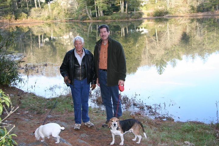 Cal and Cal with Puppies in Highlands, North Carolina