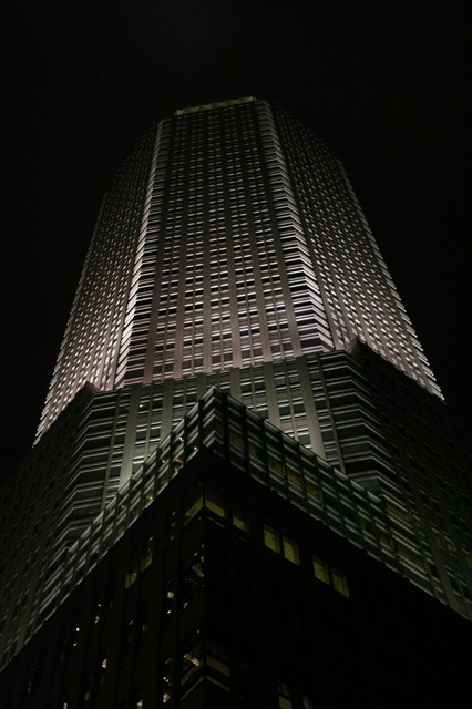 Building at Night in New York, New York