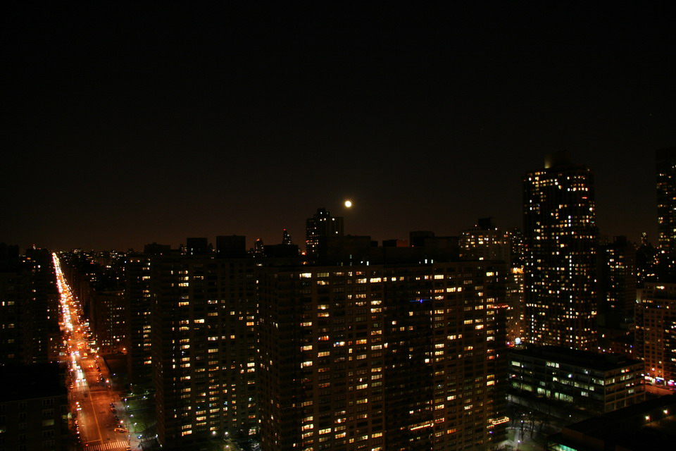 Moon over NYC in New York, New York