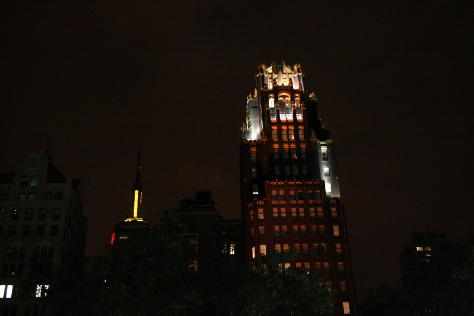 Buildings at Night in New York, New York