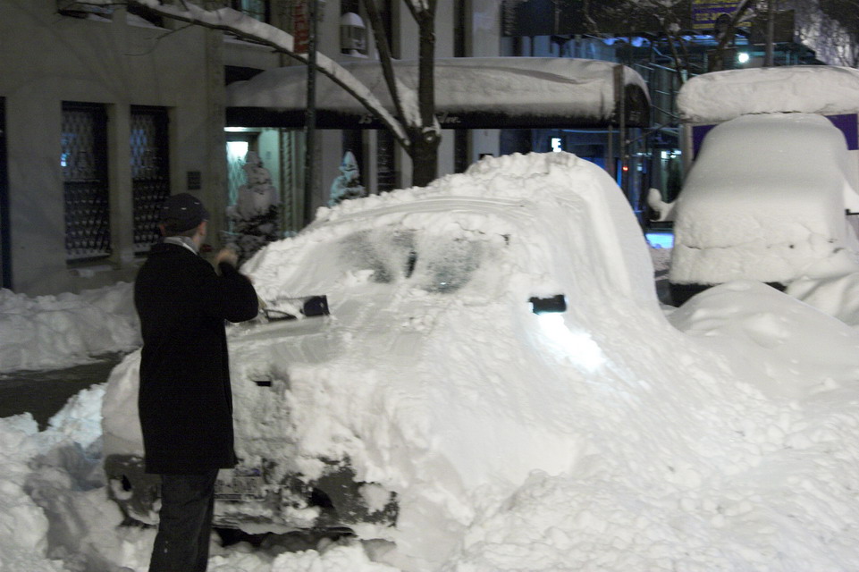 Shoveling the Car in New York, New York