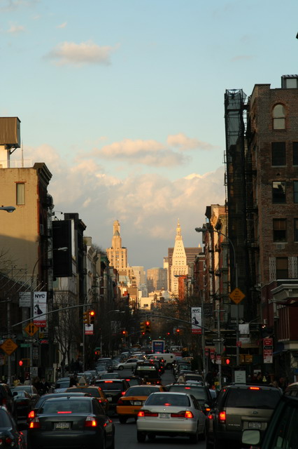 Sunset in Chinatown in New York, New York