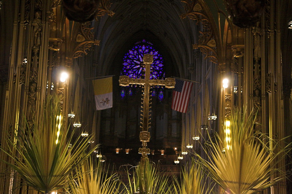 St Patrick's Cathedral on Palm Sunday in New York, New York