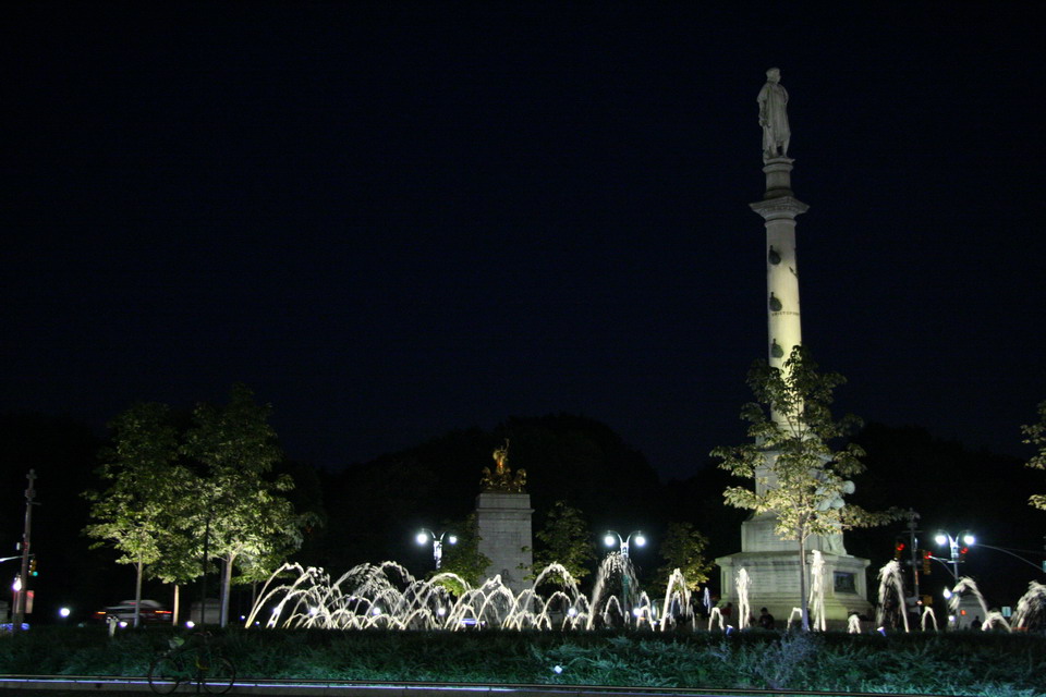 Columbus Circle at Night in New York, New York