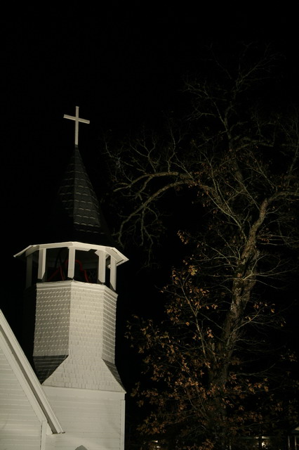 Church at Night in Highlands, North Carolina