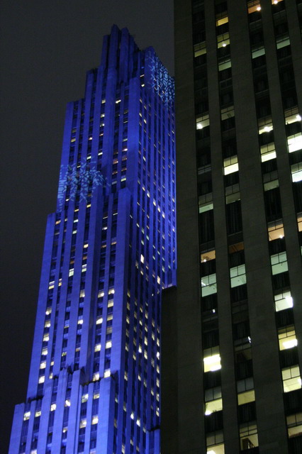 Blue Building in New York, New York