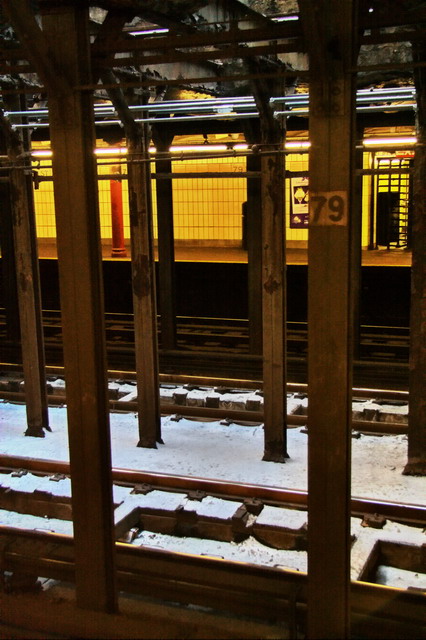 Snow in the Subway in New York, New York