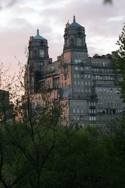 Setting Sun on Central Park in New York, New York