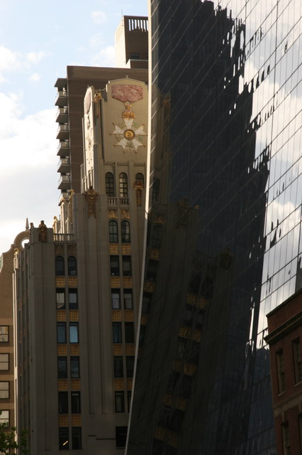 Medal on Building in New York, New York