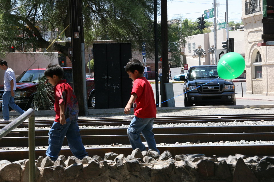 Playing on the Tracks in Nogales, Arizona