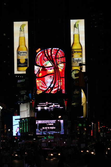 Beer in Times Square in New York, New York