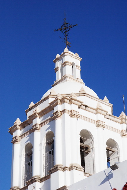Tower of San Francisco Mission in Chihuahua, Mexico