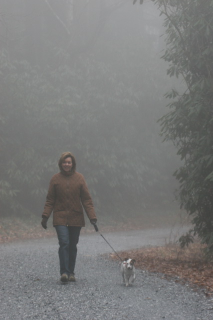 Walking the Pup in Highlands, North Carolina