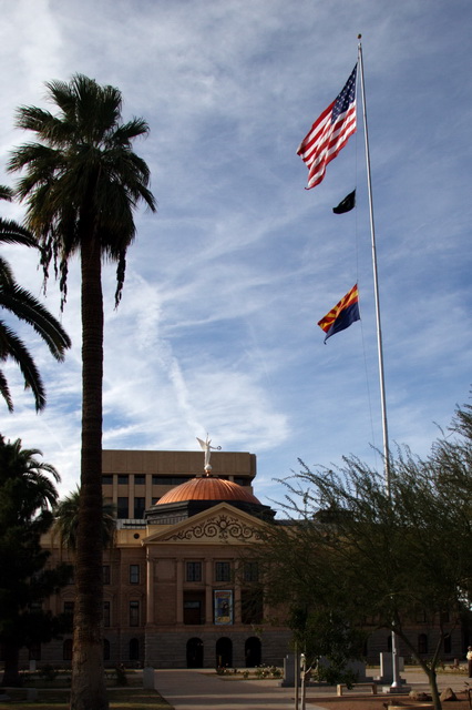 Flag Lowered for Cal Holman in Phoenix, Arizona