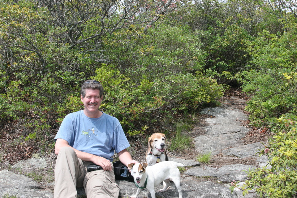 Cal and Pups in Highlands, North Carolina