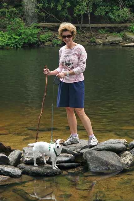 Hikers Pose in Highlands, North Carolina
