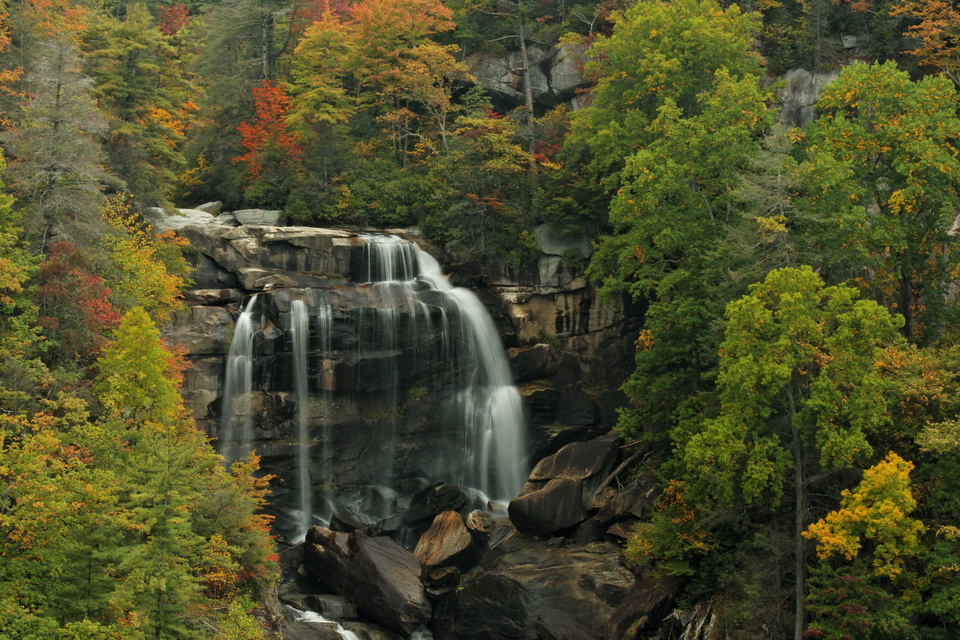 Whitewater Falls and Trees in Highlands, North Carolina