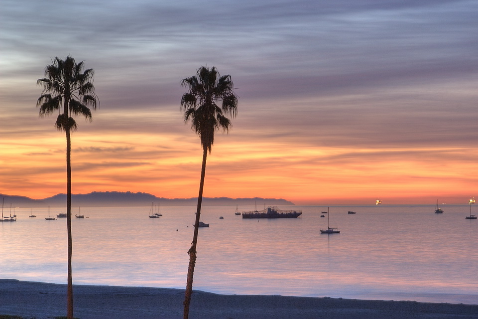 Sunrise in California in Santa Barbara, California
