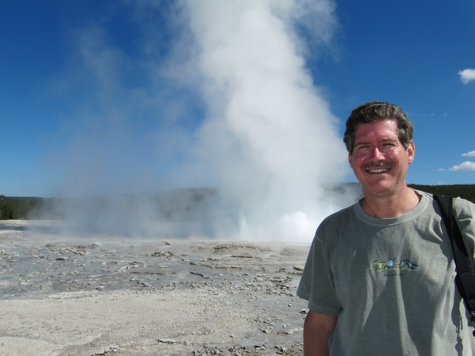 Hot Day in the Geyser Basin in Yellowstone National Park, Wyoming