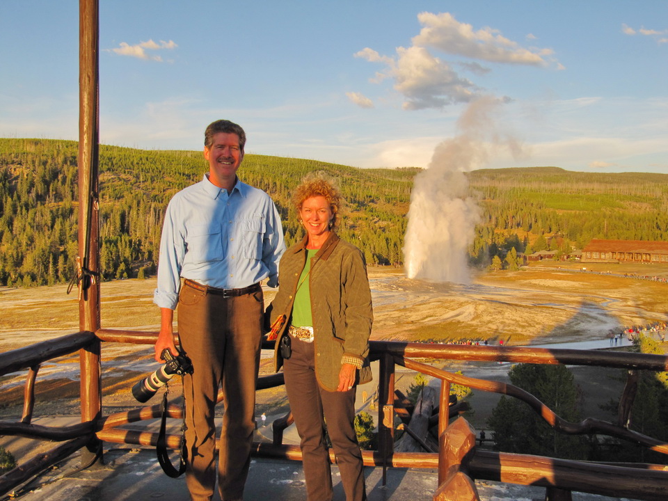 Top of Old Faithful Inn in Yellowstone National Park, Wyoming