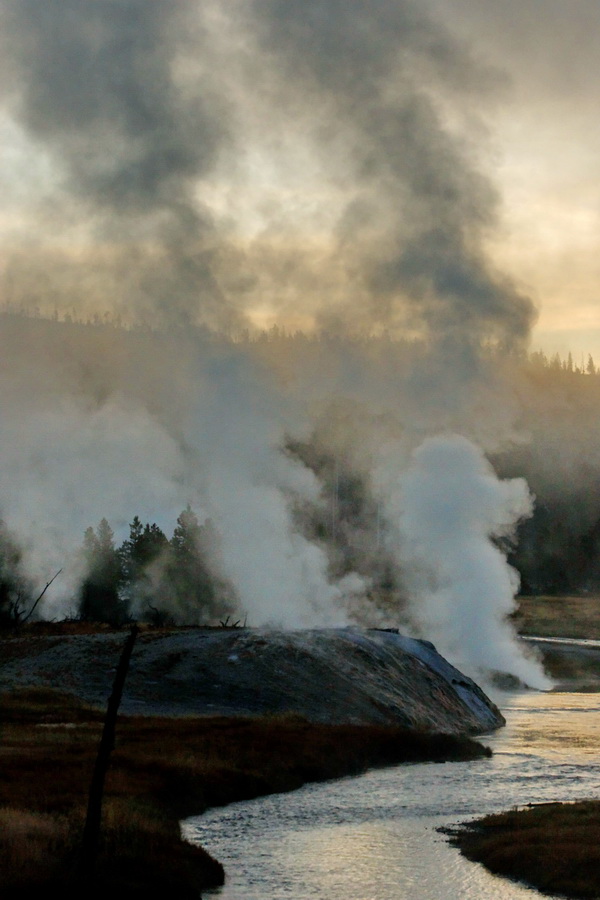 Hot River in Yellowstone National Park, Wyoming